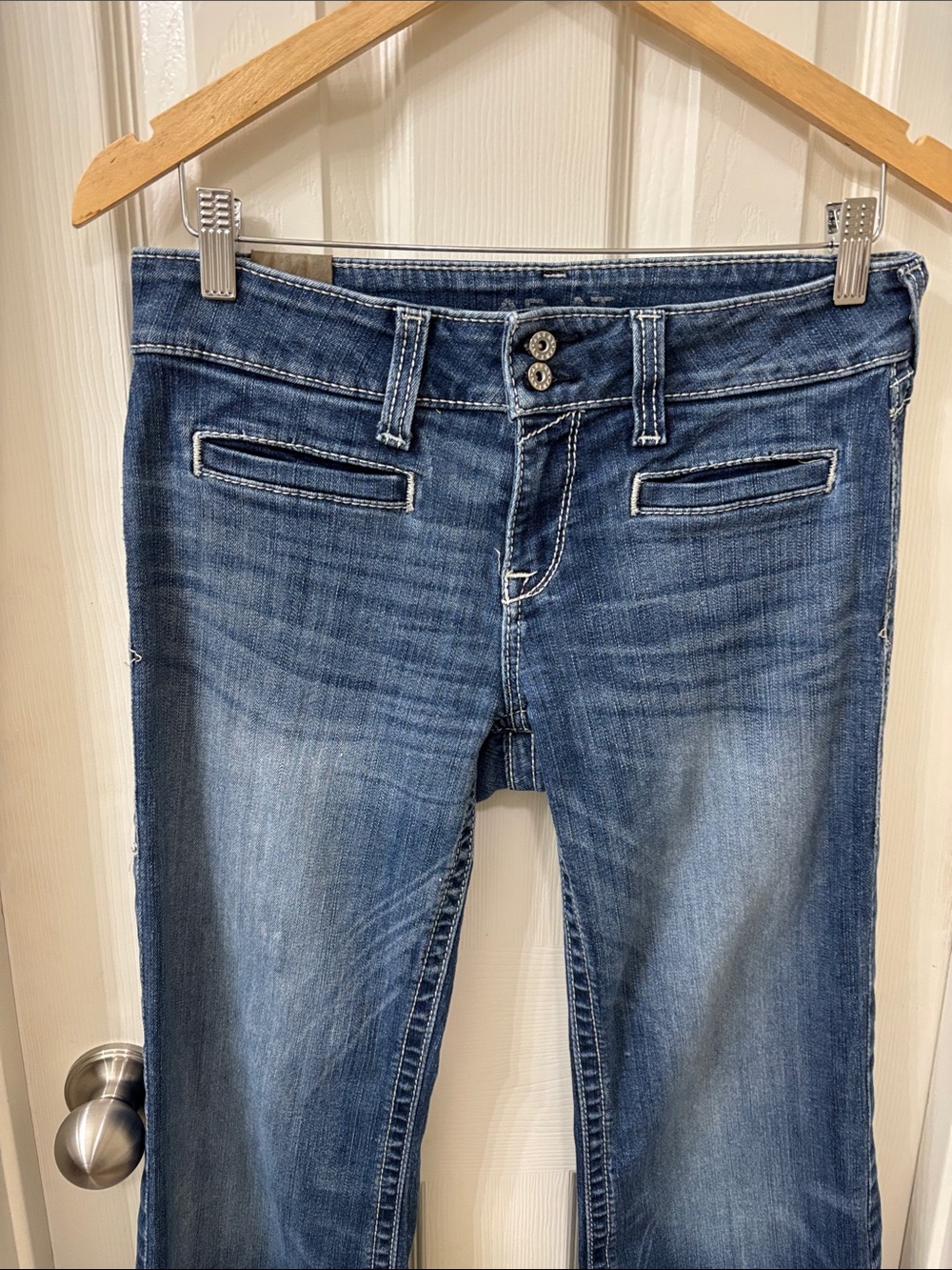 Ariat Dark Blue Flare Jeans Trouser with Subtle Fade - Picture 4 of 9